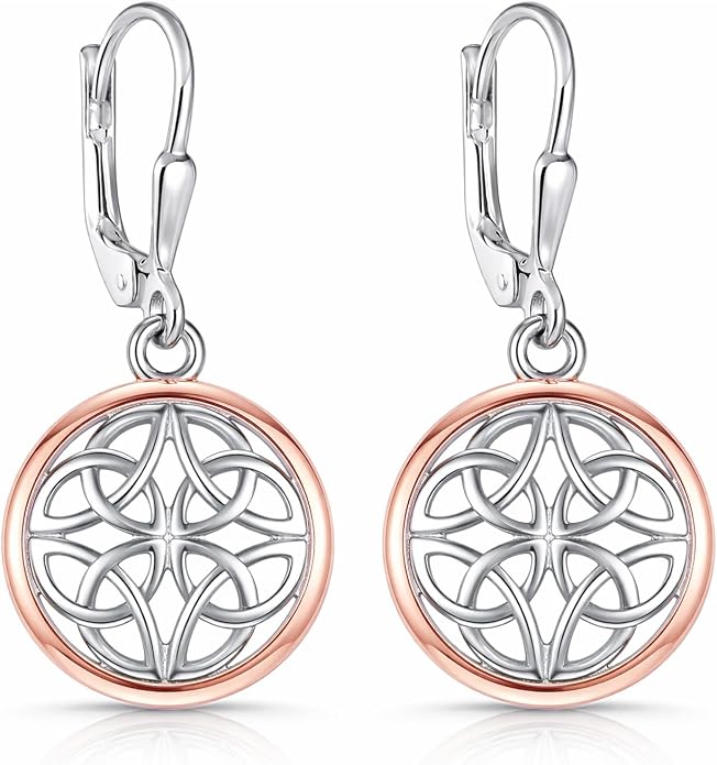 Charmsy 925 Sterling Silver Filigree Earrings for Women | Lightweight Diamond-Cut Openwork Leverback Dangle Earrings | Romantic Jewelry Gifts for Women