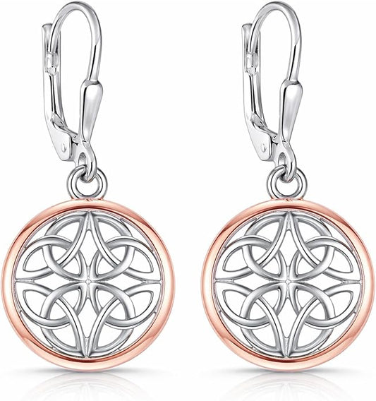 Charmsy 925 Sterling Silver Filigree Earrings for Women | Lightweight Diamond-Cut Openwork Leverback Dangle Earrings | Romantic Jewelry Gifts for Women