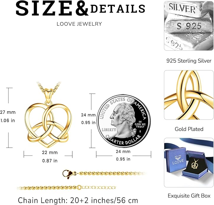 Pentagram Necklace Sterling Silver Triple Moon Goddess/Celtic Knot Witches Knot/Ankh/Sun and Moon/Hecate/Lilith/Santa Muerte/Tetragrammaton Pendant Necklace Pagan Wiccan Magic Egyptian Amulet Jewelry for Women Men