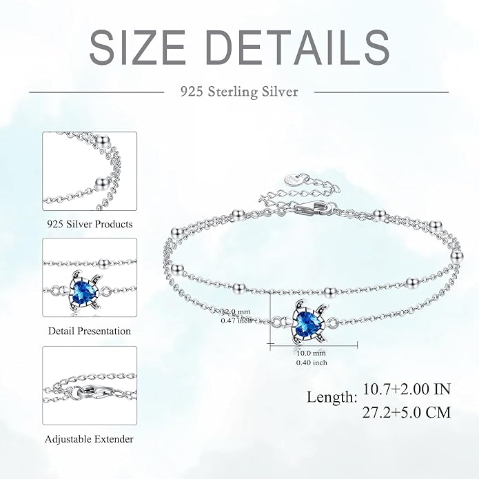 Heart/Starfish/Pineapple/Anchor/Sea Turtle/Butterfly/Celtic/Whale Tail bracelet Anklets for Women 925 Sterling Silver Anklets Jewelry for Women