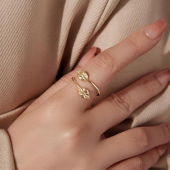 Adjustable Koi Fish Smake Dachshund Kitten Cat Hummingbird leaf Dragon Stackable Rings Lucky Protection Gold Adjustable Animal Themed Fortune Protection Ring Good Luck Statement Jewelry Women Grandma Mom Daughter