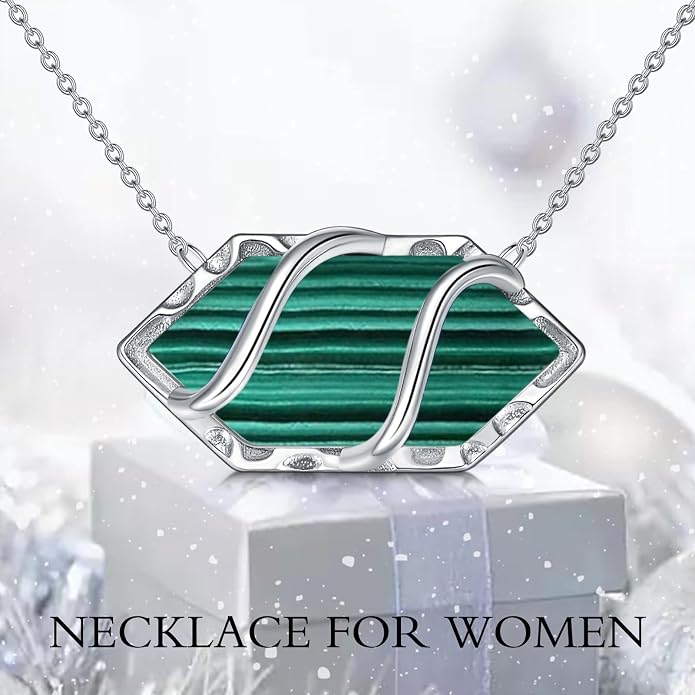 HPQQ Teardrop Necklace 925 Sterling Silver Filigree Gemstone Pendant Necklace Fine Jewelry Birthday Mother's Day Gifts for Women Her Mom