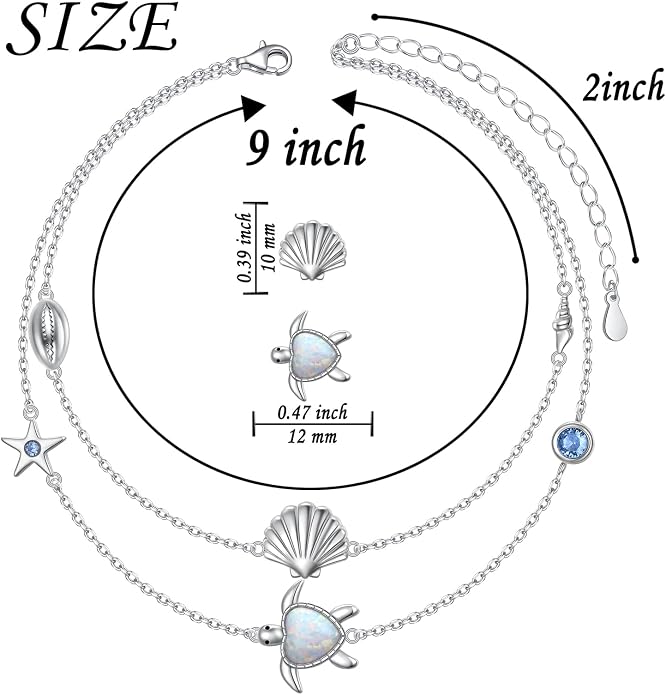 Anklets for Women 925 Sterling Silver Blue Evil Eye Infinity Butterfly Adjustable Multilayer Layered Summer Beach Ankle Bracelet Foot Chain Jewelry for Women