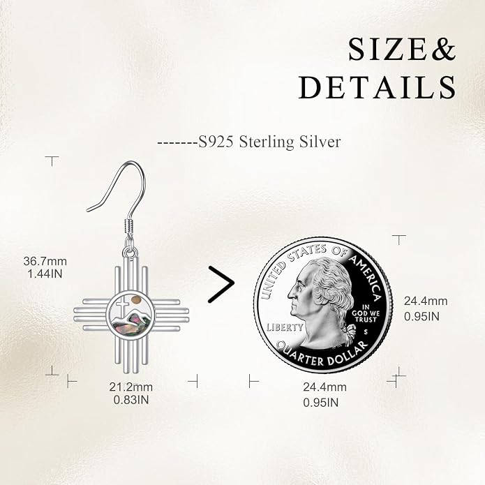 AOBOCO Mustard Seed Earrings for Women Sterling Silver Mountain Cross Earrings Dangle Christian Religion Jewelry Mothers Day Birthday for Mom Wife Friends