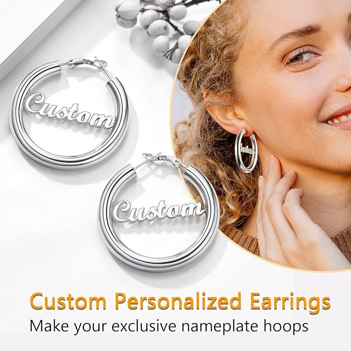 Stainless Steel Chunky Hoop Earrings For Women, Minimalist and Chic, Black/Gold Plated, Round Hoops Earrings Hypoallergenic, Size: 30mm/40mm/60mm/80mm, Come with Box