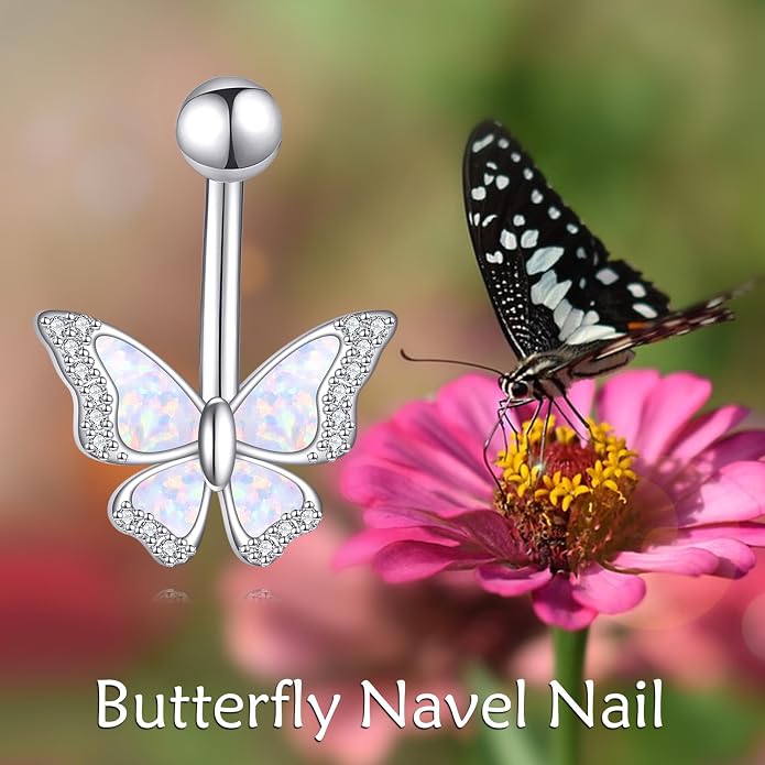 Sunflower Daisy Belly Button Ring Dangle Hoop 925 Sterling Silver Hypoallergenic Belly Button Piercing Body Navel Rings Sexy Belly Button Jewelry Gifts for Women (14G)