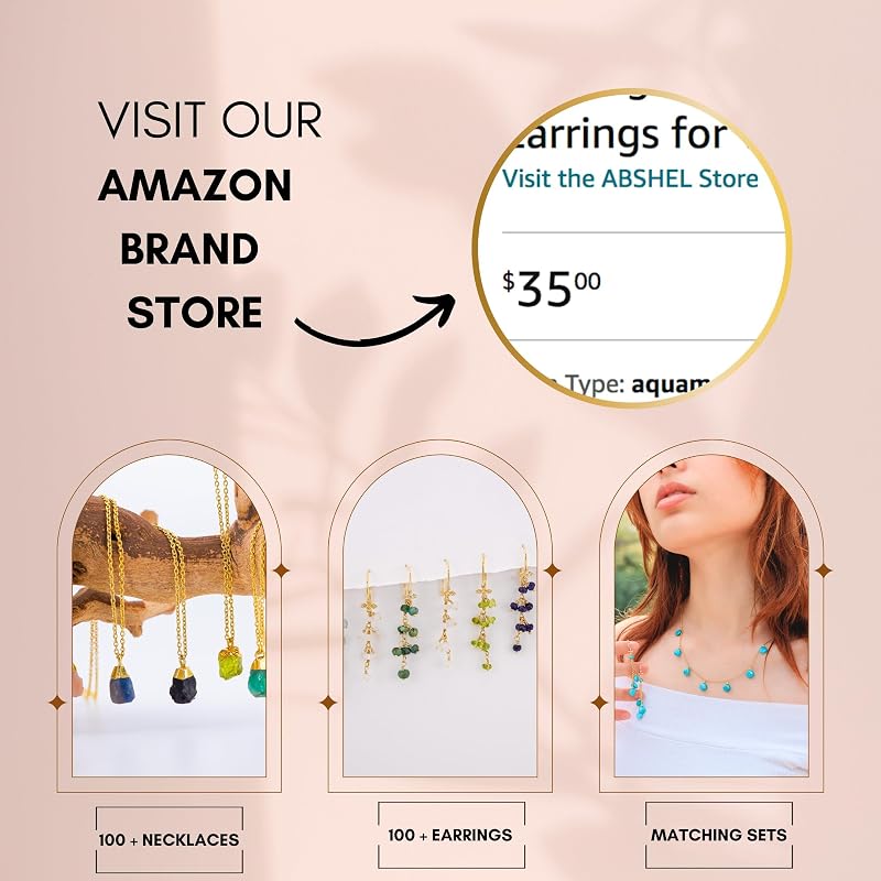 Multi Stone Necklace for Women, Premium Beaded Gold Necklaces for Women - Tarnish Free 18K Gold Vermeil Certified S925 Classic Statement Necklace Gold Jewelry for Women - Mothers Day Gift for Mom Wife