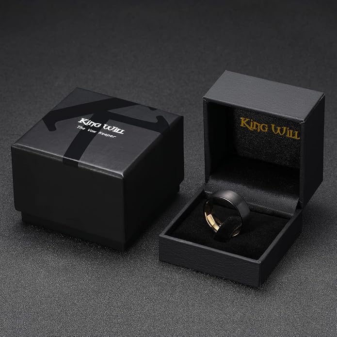 King Will Wedding Band for Men Women, 2/4/6/7/8mm Domed Matte Brushed Tungsten Carbide Rings, Solid/Dual Color Engagement Rings, Comfort Fit