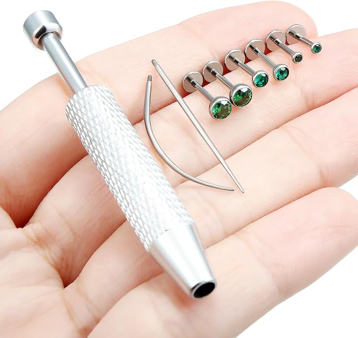 Jenxnjsjo F136 Titanium 20/18/16g Earrings Nose Lip Rings Studs Labret Medusa Tragus Helix Conch Cartilage Piercing Jewelry for Women