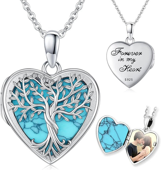 Odinstone Tree of Life Necklace, Sterling Silver Pendant for Women Family Tree Necklaces Jewelry for Mom/Wife/Grandma(With Fine Gift Box)