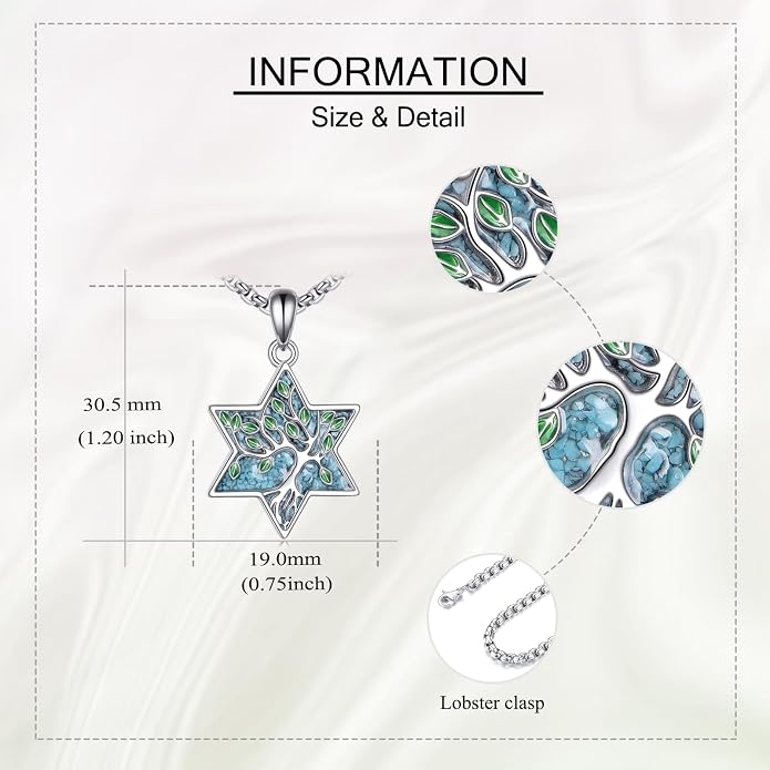 ONEFINITY Tree of Life Necklace 925 Sterling Silver Abalone Shell Celtic Knot Pendant Necklace for Women Jewelry