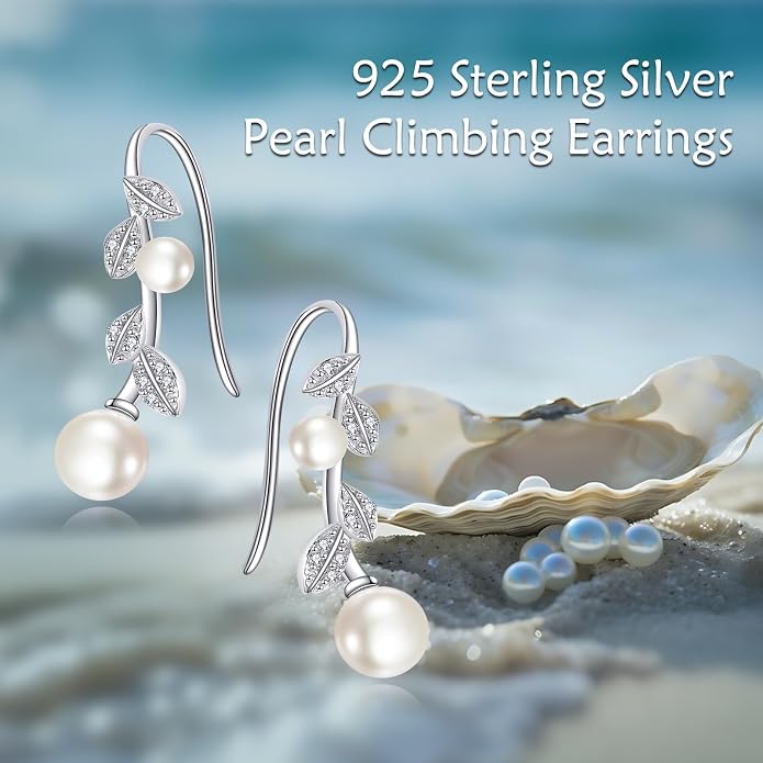 leaf/cherry blossom/purple orchid/celtic knot earrings Ear Climber Crawler Cuff Sterling Silver Wrap Earrings for Women