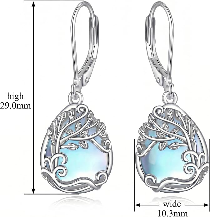 Teardrop Tree of Life/Filigree Earrings for Women Dangle Leverback Earrings Jewelry Gift Anniversary For Her