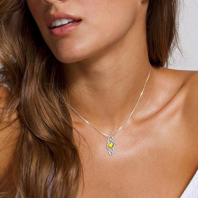 Daughter Necklace 925 Sterling Silver Always My Daughter Forever My Friend Infinity Necklace to Daughter Birthday Gift from Mom with 12 Birthstones