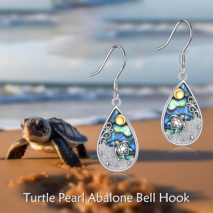 Abalone Shell Dangle Drop Earrings for Women 925 Sterling Silver Filigree Bohemian Earrings Jewelry Gift