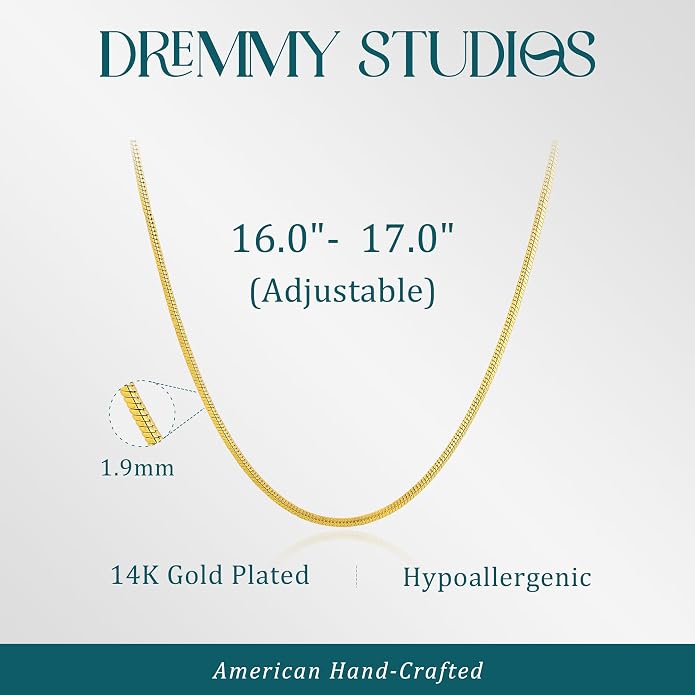 Dremmy Studios Dainty Gold Choker Necklace for Women 14K Gold Plated Coin Disc Figaro Layered Beaded Flat Mariner Sideways Cross Wishbone Link Clavicle Necklaces