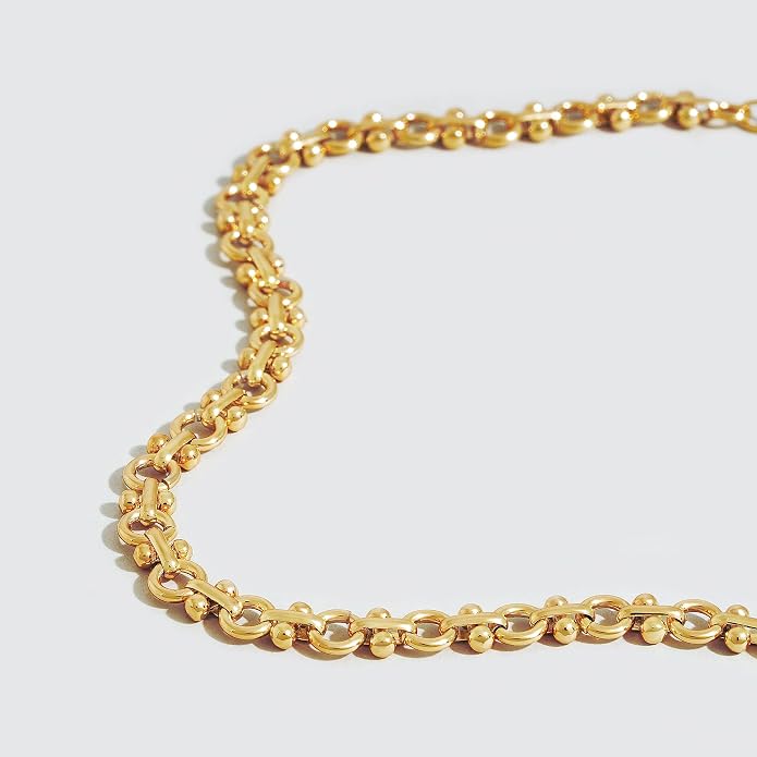 Dremmy Studios Gold Bracelet for Women 18K Gold Plated Dainty Paperclip Cubic Zirconia Disc Coin Star Cable Satellite Bead Pearl Simple Boho Minimalist Stacking Layered Link Jewelry Gift