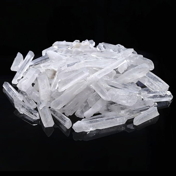 Top Plaza 0.44lb Bulk Irregular Shape Rough Clear Quartz Crystal Points 0.78-1.57'' Raw Natural Stones for Decor Reiki Crystal Healing (Clear Quartz Crystal Points)