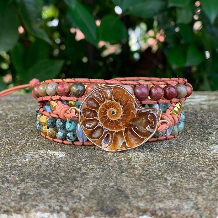 YGLINE Boho Handmade Wrap Leather Tube Crystal Stone Bracelet for Women