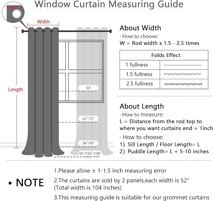 MYSKY HOME 100% Blackout Curtains for Living Room White Curtains 102 Inch Extra Long Total Light Block Girls Room Drapes Thermal Insulated Room Darkening Pink Pom Pom Sheer Grommet 2 Pieces 52 Wide