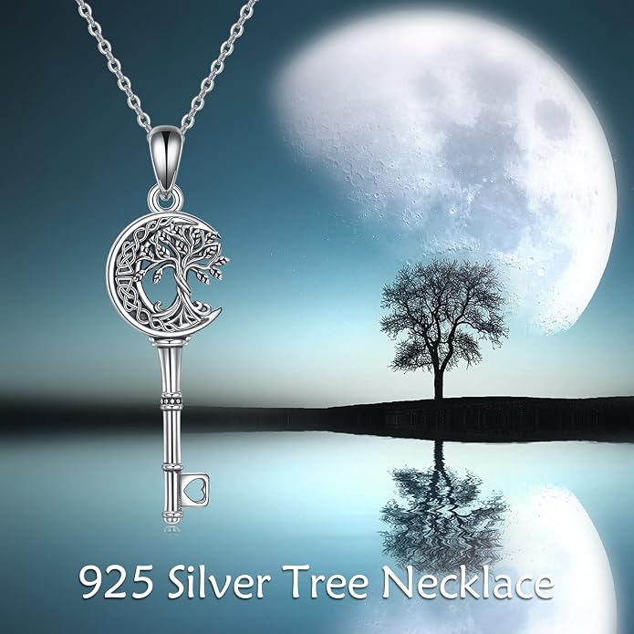 ONEFINITY Tree of Life Necklace 925 Sterling Silver Abalone Shell Celtic Knot Pendant Necklace for Women Jewelry