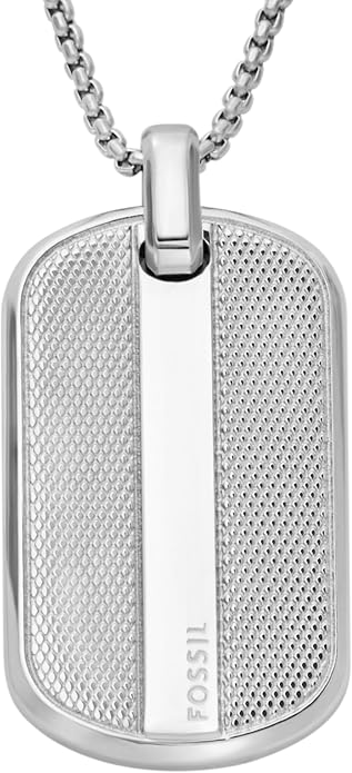Fossil Men's Stainless Steel or Leather Necklace for Men