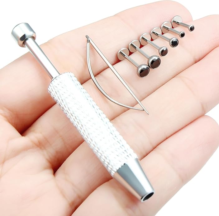 Jenxnjsjo F136 Titanium 20/18/16g Earrings Nose Lip Rings Studs Labret Medusa Tragus Helix Conch Cartilage Piercing Jewelry for Women