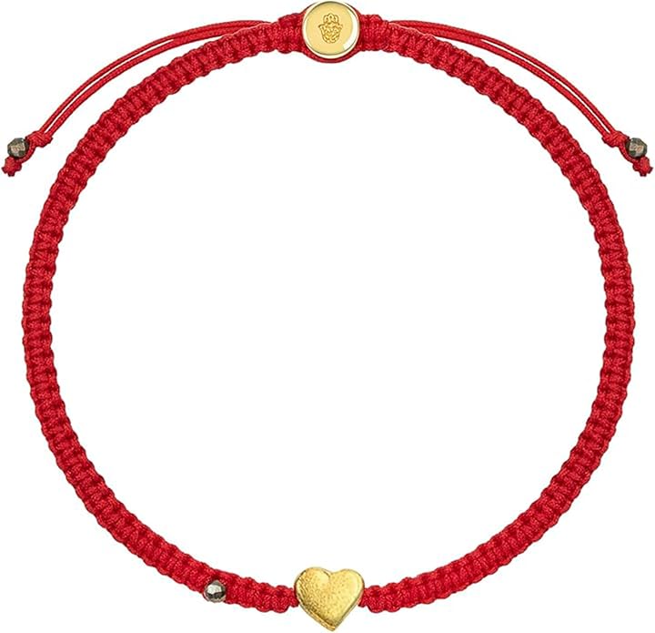 KARMA AND LUCK Adjustable Red String Bracelet, 18K Charm for Women, Handmade in Bali for Luck & Success