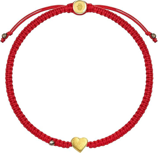 KARMA AND LUCK Adjustable Red String Bracelet, 18K Charm for Women, Handmade in Bali for Luck & Success