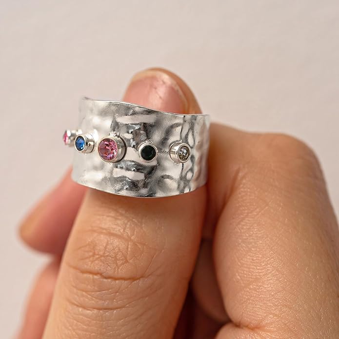 925 Sterling Silver Ring Minimalist Adjustable Rings Band Handmade Rings for Women Girls