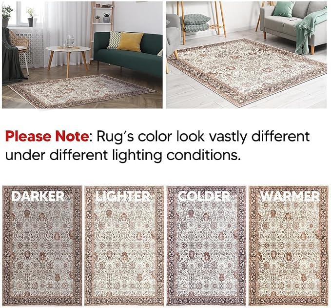 Keen Home Design 30"x120" Rug - Machine Washable Runner Rug with Non-Slip Backing, Ideal for Hallway, Entryway, Kitchen, Laundry Room - Vintage, Easy Clean, Durable, Low Pile - (2'6" x 10')