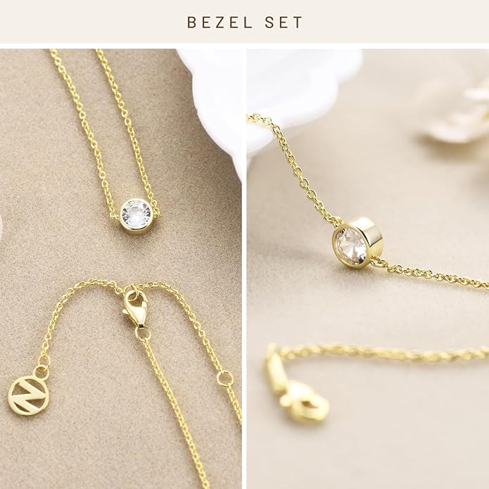 NOKMIT Solid 925 Sterling Silver Bracelets for Women, Dainty Interlocking Circles Cubic Zirconia Adjustable Chain Bracelet, Trendy Stackable Link Bracelets, Simple Cute Jewelry Gifts