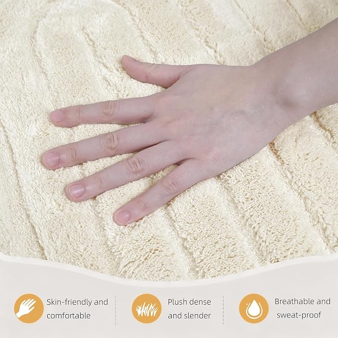 Beige Boho 8x10 Solid Color Area Rugs, Washable Living Room Rug | Ultra Soft Plush High-Low Pile Carpet, Fluffy, Non-Slip, Durable Rugs for Bedroom, Kids Room, Nursery, Apartment, Home Office