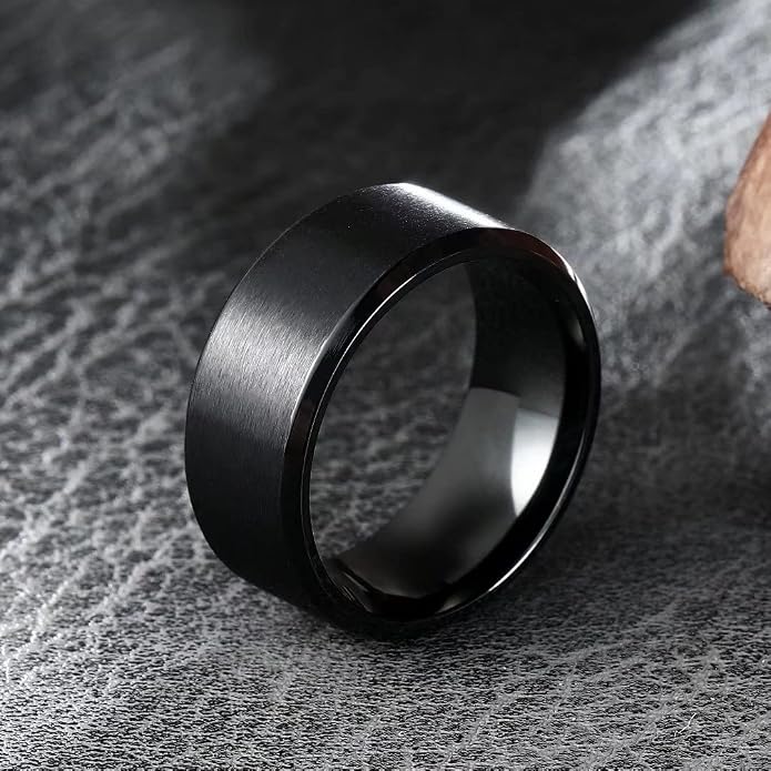 King Will Titanium Wedding Band for Men Women- 3-10mm Width Black/Sliver/Gold High Purity Titanium Promise Wedding Ring Comfort Fit for Daily Wear Size 6-14