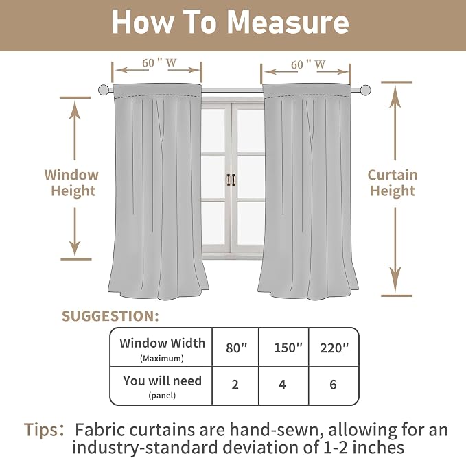 LAMIT Linen Curtains 63 Inch for Bedroom, Light Filtering Neutral Semi Sheer Window Curtains Back Tab and Rod Pocket Living Room Panels, 2 Panels, Linen, 60 x 63 Inch