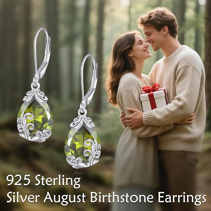 POPLYKE Celtic Filigree Teardrop Drop Dangle Earrings Sterling Silver Leverback Earrings Jewelry for Women