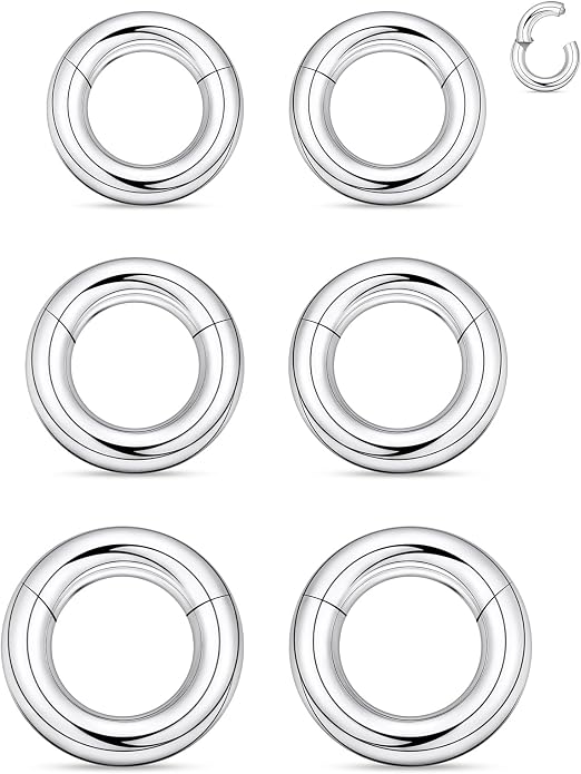 20G 18G 16G 14G 12G 10G 8G 6G 4G 2G Nose Rings Hoops 316l Surgical Steel Clicker Septum Lip Ring Tragus Helix Daith Rook Conch Snug Cartilage Lobe Earrings Hoop Piercing Jewelry For Women Men