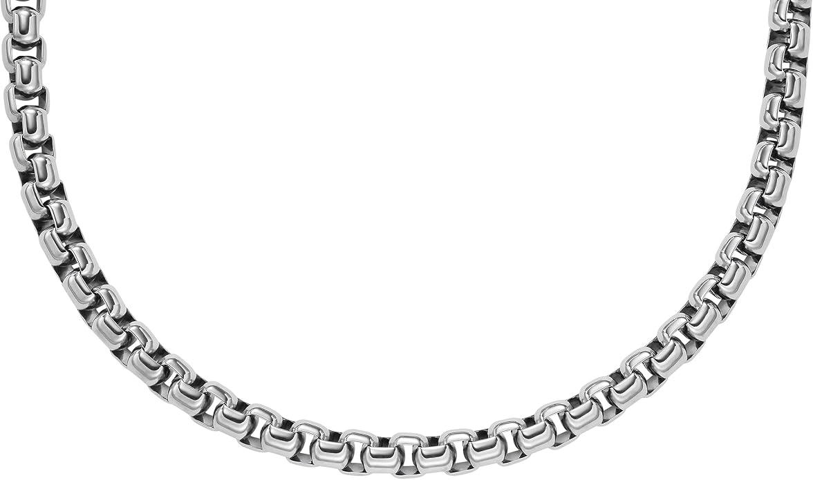 Fossil Men's Stainless Steel or Leather Necklace for Men