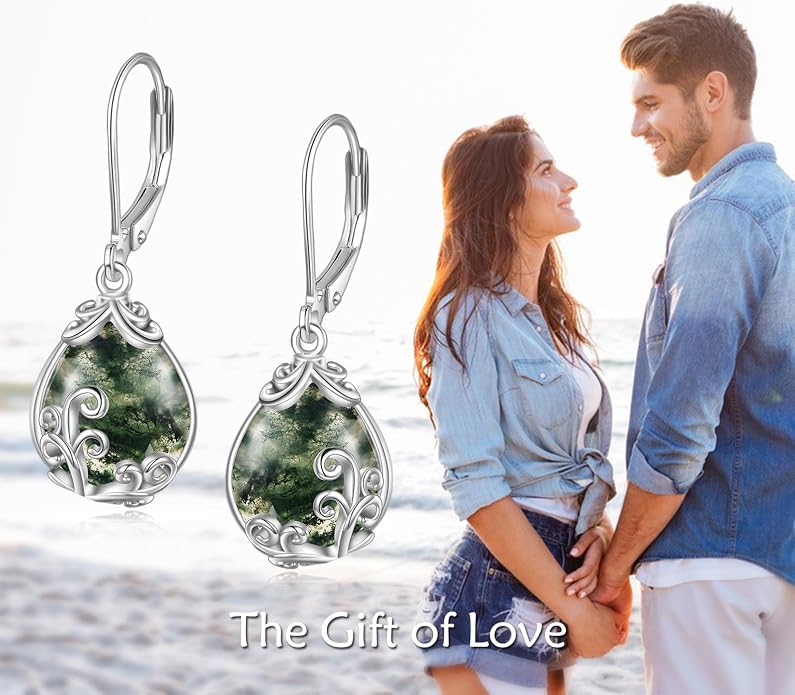 POPLYKE Celtic Filigree Teardrop Drop Dangle Earrings Sterling Silver Leverback Earrings Jewelry for Women