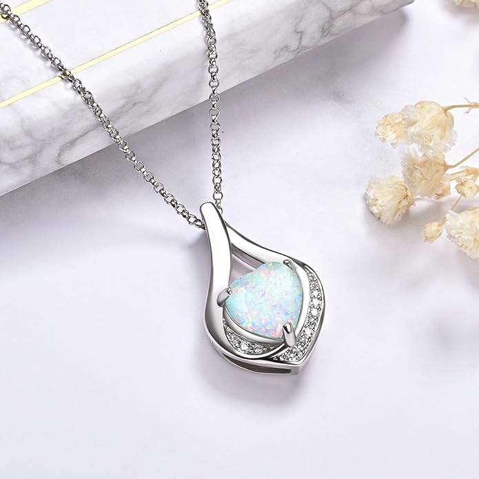 Cremation Jewelry 925 Sterling Silver Teardrop Urn Necklace for Ashes Heart Shape Memorial Keepsake Pendant for Human Ashes for Women Gift