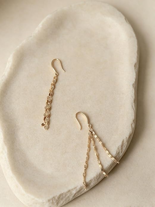 Long Chain Dangle Earrings Dainty Tassel Drop Linear Earrings Hypoallergenic Jewelry