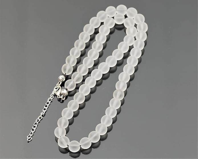Natural Gemstone Beaded Choker Necklace | 8mm Handmade Adjustable Jewelry for Men & Women | Chakra Balancing Crystal Necklace | Spiritual Gift | Macrame Cord with Extender