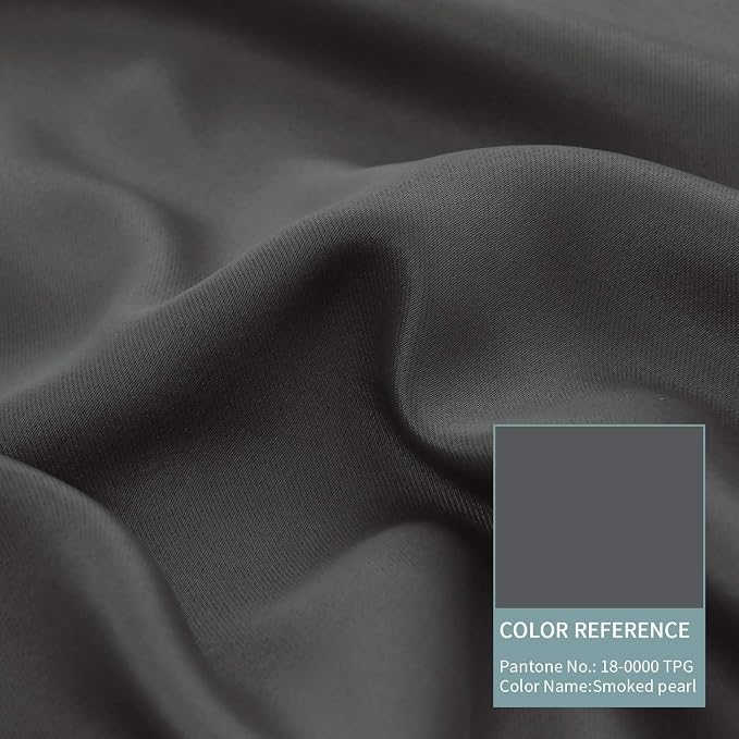 BGment Short 100% Blackout Curtains for Bedroom, Thermal Insulated Energy Efficiency Noise Reducing Grommet Curtains 45 Inch Length with Liner for Small Window 2 Panels Each 52 Inch Wide, Dark Grey
