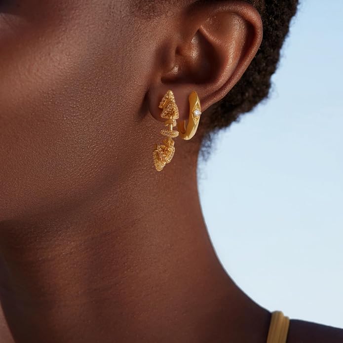 MYEARS Women Hoop Earrings Gold 14K Gold Filled Small Simple Handmade Hypoallergenic Everyday Illusion Jewelry