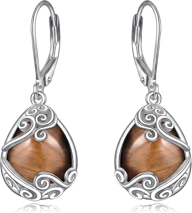 Teardrop Tree of Life/Filigree Earrings for Women Dangle Leverback Earrings Jewelry Gift Anniversary For Her