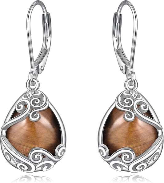 Teardrop Tree of Life/Filigree Earrings for Women Dangle Leverback Earrings Jewelry Gift Anniversary For Her