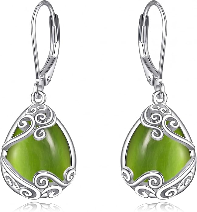 Teardrop Tree of Life/Filigree Earrings for Women Dangle Leverback Earrings Jewelry Gift Anniversary For Her