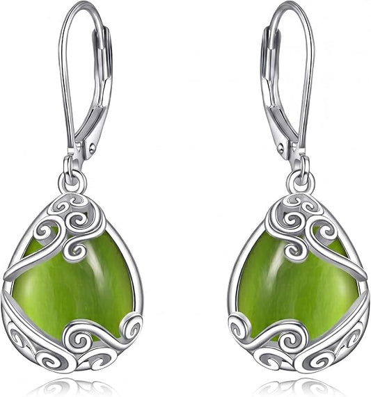 Teardrop Tree of Life/Filigree Earrings for Women Dangle Leverback Earrings Jewelry Gift Anniversary For Her