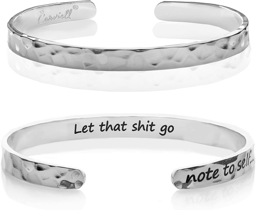 Carviell Bracelet - Gifts for Women – Inspirational, Friendship, Love, Mom, Daughter, Sister, Christian, Graduation, Memorial & Wedding Gifts – 100+ Phrases – Stainless Steel, Gift-Ready