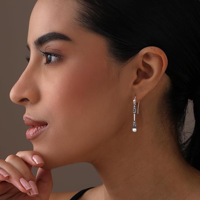 LeCalla 925 Sterling Silver Filigree Dangle Drop Earrings | Lightweight Antique Balinese Teardrop Dangle Drop Earring for Women